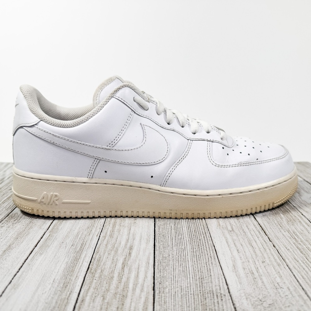 Nike Air Force 1 '07 Low Triple White CW2288-111 Men's 12 Shoes Clean Classic